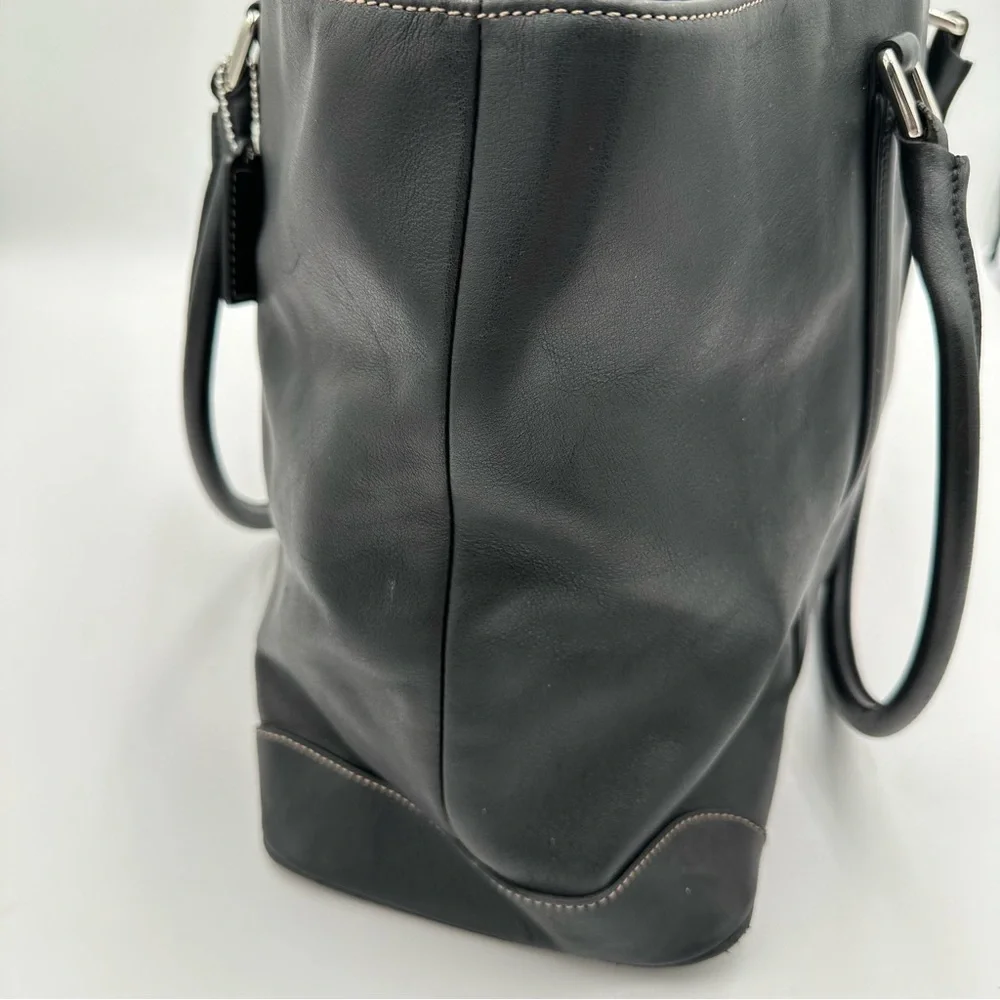 Coach Black Leather Tote Bag